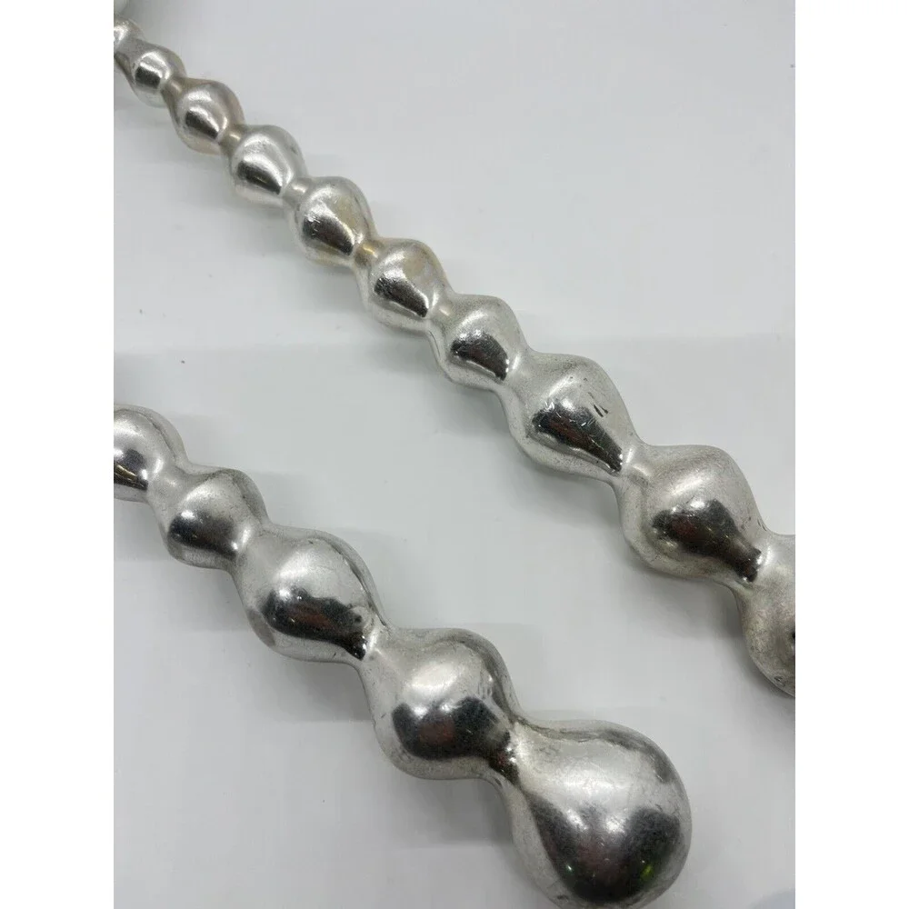 Deco aluminum Beaded SALAD SERVING Fork Spoon Silverware Serving Set 13